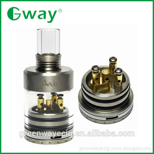 2015 newest rebuildable Aris RDA Atomizer, wholesale aris atomizer with Glass tank, Aris repairable atomizer 1:1 clone